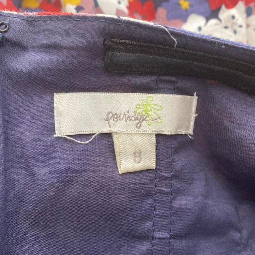 Vintage Y2K Porridge Strapless Floral Corset Top Multicolor Navy Waistband - Picture 6 of 7